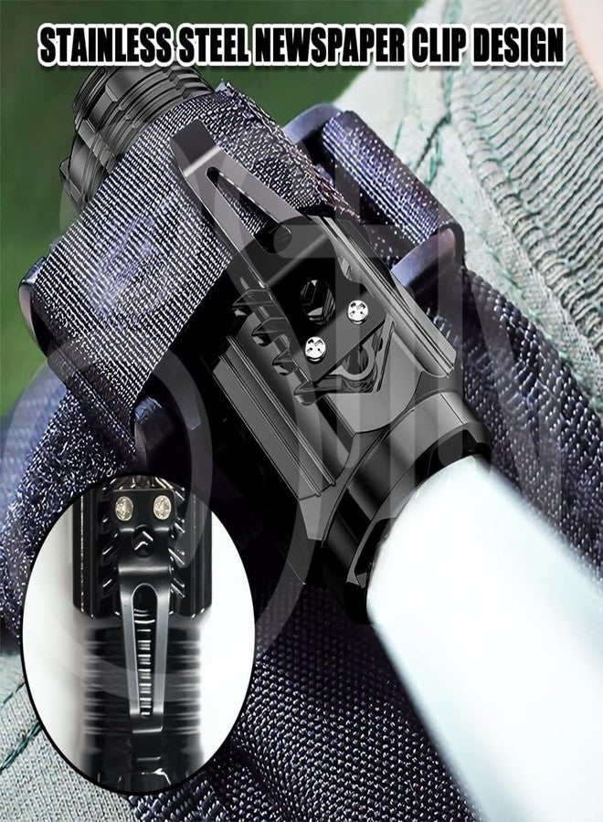 Ostin مصباح Ostin ثلاثي العيون الصغير فائق القوة، مصباح إبهام، مصباح متعدد الوظائف بمشبك (أسود، LED قابل لإعادة الشحن، 300 لومن، مقاوم للماء) - Image 5